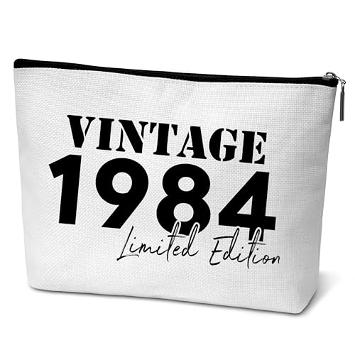 mopiuz 1984 Vintage-Make-up-Tasche, Geschenk zum 40. Geburtstag, Geschenke für Frauen, 40 Jahre alt, Geburtstagsgeschenke, Make-up-Tasche für Freundin, Schwester, Mutter, Ehefrau, Tante, B48, von mopiuz