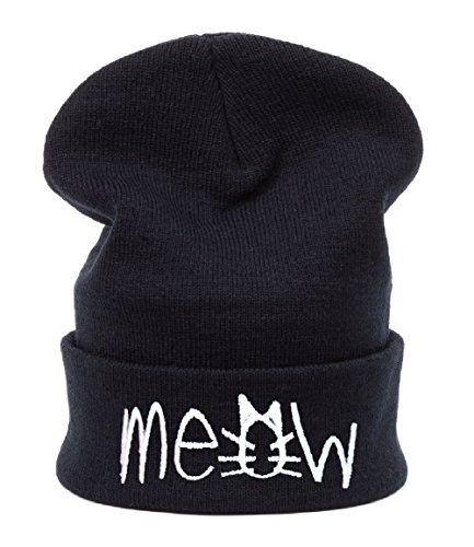 Beanie Mütze Hat Mütze MEOW Bad Hair Day Commes des 1994 HAT HATS, Morefazltd (TM) (Bad Hair day schwarz) (meow black) von morefaz