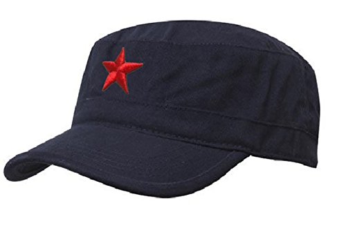 Damen Herren RUSSISCHE MILITÄRMÜTZE Roter Stern Fancy Dress Fidel Castro Vintage Military Mütze Cap (Nave Red Star) von morefaz
