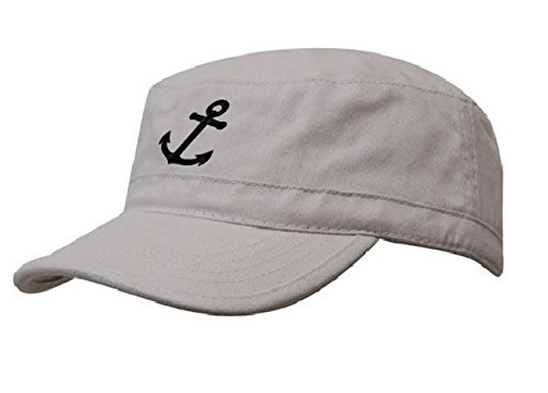 morefaz Kapitänsmütze Mütze Anker Army Military Baseballmütze Anchor Cap Schiff Yacht Captain (Stone Black) MFAZ Ltd von morefaz