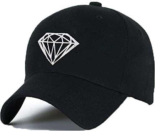 Morefaz Baseballmütze Cap Diamant Hut Snapback Cap Hip-Hop Unisex Damen und Herren von morefaz