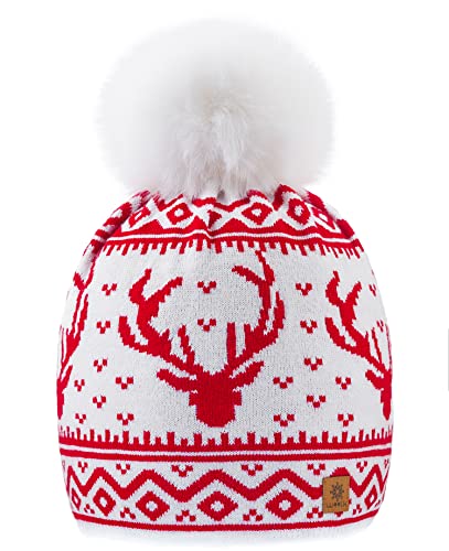 Morefaz Beanie Mütze London Wolle Gestrickt Nordisch mit Bommel Herren Damen Winter Warm Ski Snowboard Hüte MFAZ Ltd, Bruno 23, Einheitsgröße von morefaz