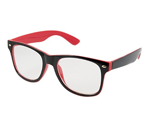 NEW (Damen Herren) Retro Vintage Lesebrille +2.5 Brille Morefaz(TM) (Lesebrille +2.5 rot schwarz) von morefaz