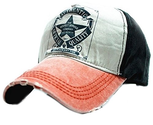 Morefaz Unisex Baumwolle Baseball Cap Star Sport Mütze Baseballkappe Snap back Trucker (Orange peak) MFAZ Ltd von Morefaz