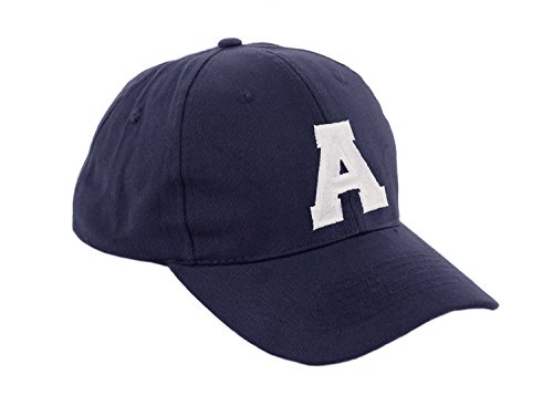 Morefaz Unisex Jungen Mädchen Mütze Baseball Cap Marineblau Hut Kinder Kappe Alphabet A-Z TM (A) von Morefaz