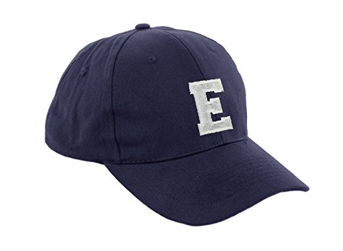 Morefaz Unisex Jungen Mädchen Mütze Baseball Cap Marineblau Hut Kinder Kappe Alphabet A-Z TM (E) von Morefaz