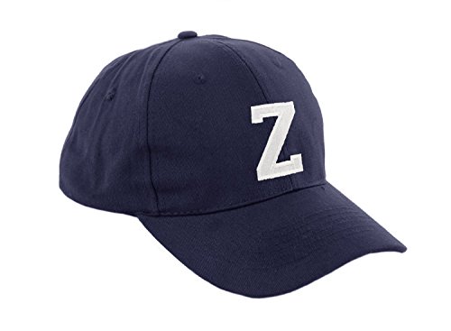 Morefaz Unisex Jungen Mädchen Mütze Baseball Cap Marineblau Hut Kinder Kappe Alphabet A-Z TM (Z) von MFAZ Morefaz Ltd