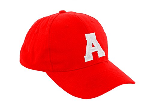 Morefaz Unisex Jungen Mädchen Mütze Baseball Cap ROT Hut Kinder Kappe Alphabet A-Z TM (A) von Morefaz