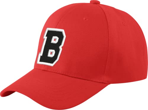 Morefaz Unisex Jungen Mädchen Mütze Baseball Cap ROT Hut Kinder Kappe Alphabet A-Z TM (B) von MFAZ Morefaz Ltd