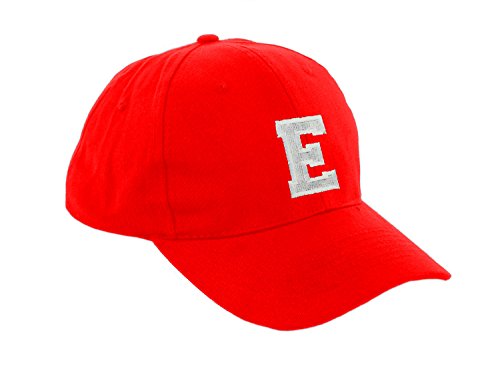 Morefaz Unisex Jungen Mädchen Mütze Baseball Cap ROT Hut Kinder Kappe Alphabet A-Z TM (E) von MFAZ Morefaz Ltd