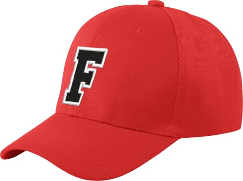 Morefaz Unisex Jungen Mädchen Mütze Baseball Cap ROT Hut Kinder Kappe Alphabet A-Z TM (F) von MFAZ Morefaz Ltd