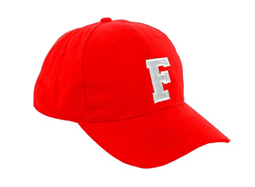 Morefaz Unisex Jungen Mädchen Mütze Baseball Cap ROT Hut Kinder Kappe Alphabet A-Z TM (F) von MFAZ Morefaz Ltd