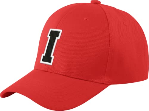 Morefaz Unisex Jungen Mädchen Mütze Baseball Cap ROT Hut Kinder Kappe Alphabet A-Z TM (I) von MFAZ Morefaz Ltd