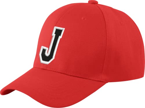 morefaz Unisex Jungen Mädchen Mütze Baseball Cap ROT Hut Kinder Kappe Alphabet A-Z TM (J) von morefaz