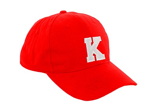 morefaz Unisex Jungen Mädchen Mütze Baseball Cap ROT Hut Kinder Kappe Alphabet A-Z TM (K) von morefaz