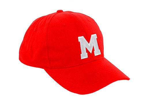 Morefaz Unisex Jungen Mädchen Mütze Baseball Cap ROT Hut Kinder Kappe Alphabet A-Z TM (M) von MFAZ Morefaz Ltd