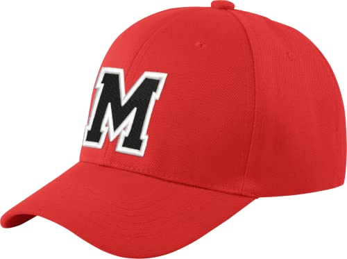 morefaz Unisex Jungen Mädchen Mütze Baseball Cap ROT Hut Kinder Kappe Alphabet A-Z TM (M) von morefaz