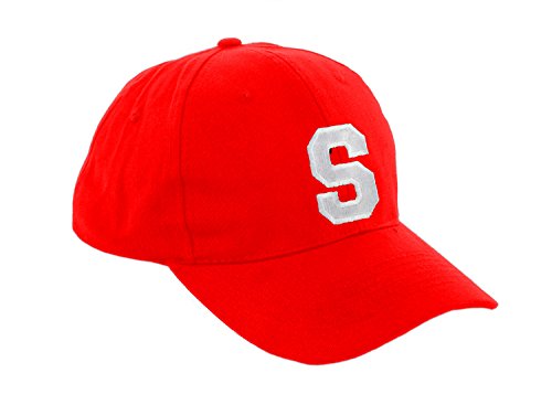 Morefaz Unisex Jungen Mädchen Mütze Baseball Cap ROT Hut Kinder Kappe Alphabet A-Z TM (S) von MFAZ Morefaz Ltd