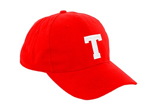 morefaz Unisex Jungen Mädchen Mütze Baseball Cap ROT Hut Kinder Kappe Alphabet A-Z TM (T) von morefaz