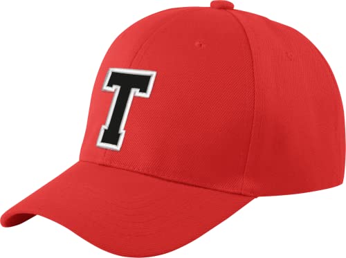 morefaz Unisex Jungen Mädchen Mütze Baseball Cap ROT Hut Kinder Kappe Alphabet A-Z TM (T) von morefaz