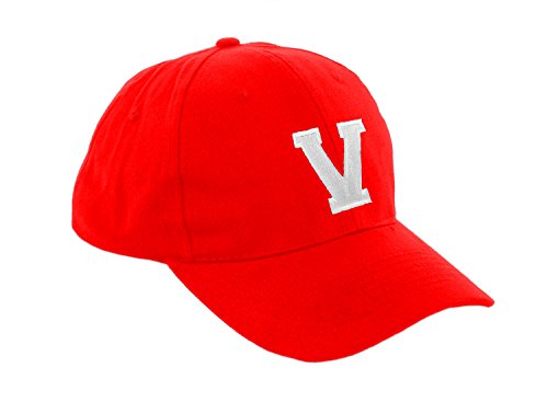 Morefaz Unisex Jungen Mädchen Mütze Baseball Cap ROT Hut Kinder Kappe Alphabet A-Z TM (V) von MFAZ Morefaz Ltd