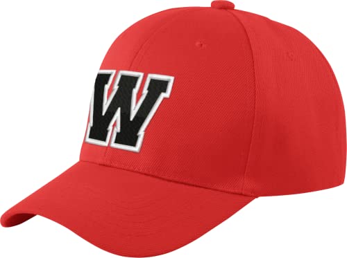 Morefaz Unisex Jungen Mädchen Mütze Baseball Cap ROT Hut Kinder Kappe Alphabet A-Z TM (W) von MFAZ Morefaz Ltd
