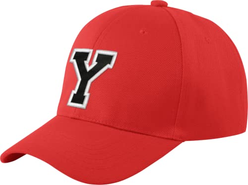 Morefaz Unisex Jungen Mädchen Mütze Baseball Cap ROT Hut Kinder Kappe Alphabet A-Z TM (Y) von MFAZ Morefaz Ltd
