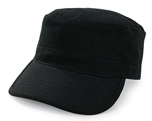 Unisex Mütze Army Destroyed Cap Fidel Castro Kuba Style Fullcap im Military Cadet Camouflage (Black) von Morefaz