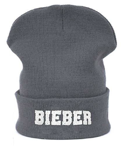 morefaz Beanie Hüte Mützen Damen Herren Jungen Bastard Meow Swag Wasted Diamant TM (Bieber Gray) von morefaz