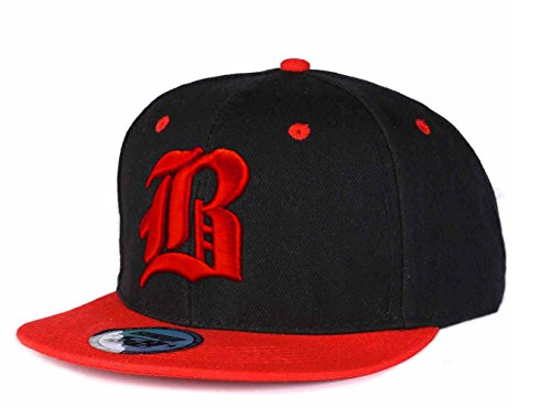 morefaz New Unisex Snapback Mütze Cap Gothic 3D B Flexfit Baseball Kappe Damen Herren HUT Caps Snap back (B red red) von morefaz