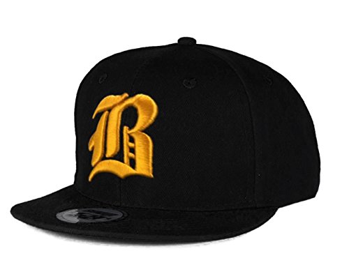 New Unisex Snapback Mütze Cap Gothic 3D B Flexfit Baseball Kappe Damen Herren Hut Caps Snap Back (B Black Yellow) von Morefaz