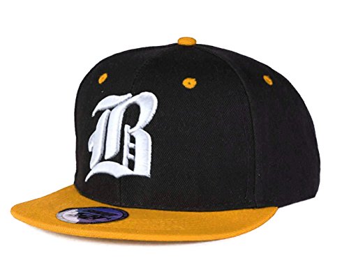 morefaz New Unisex Snapback Mütze Cap Gothic 3D B Flexfit Baseball Kappe Damen Herren Hut Caps Snap Back (B Yellow White) von morefaz