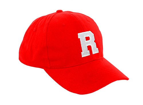 Morefaz Unisex Jungen Mädchen Mütze Baseball Cap ROT Hut Kinder Kappe Alphabet A-Z TM (R) von MFAZ Morefaz Ltd