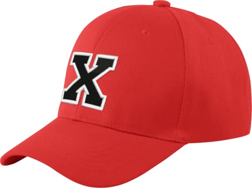 Morefaz Unisex Jungen Mädchen Mütze Baseball Cap ROT Hut Kinder Kappe Alphabet A-Z TM (X) von MFAZ Morefaz Ltd