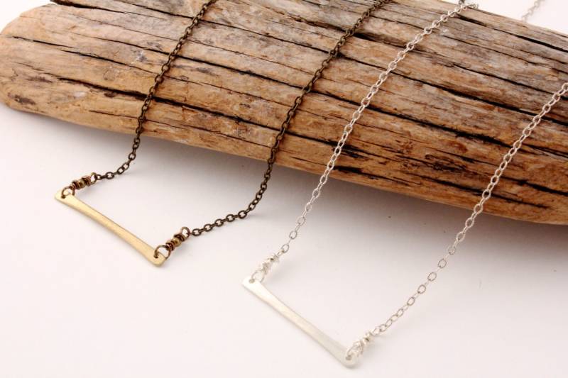 Short-Bar Halskette Sterlingsilber Oder Messing von morgenbarrettdesigns
