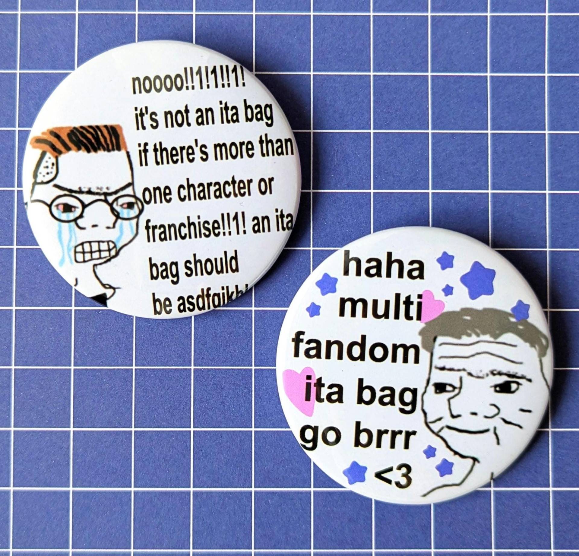 Haha Multifandom Ita Bag Go Brrr Meme Abzeichen Haha Multifandom Ita Bag Go Brrr Meme Abzeichen von morpysItaShoppe