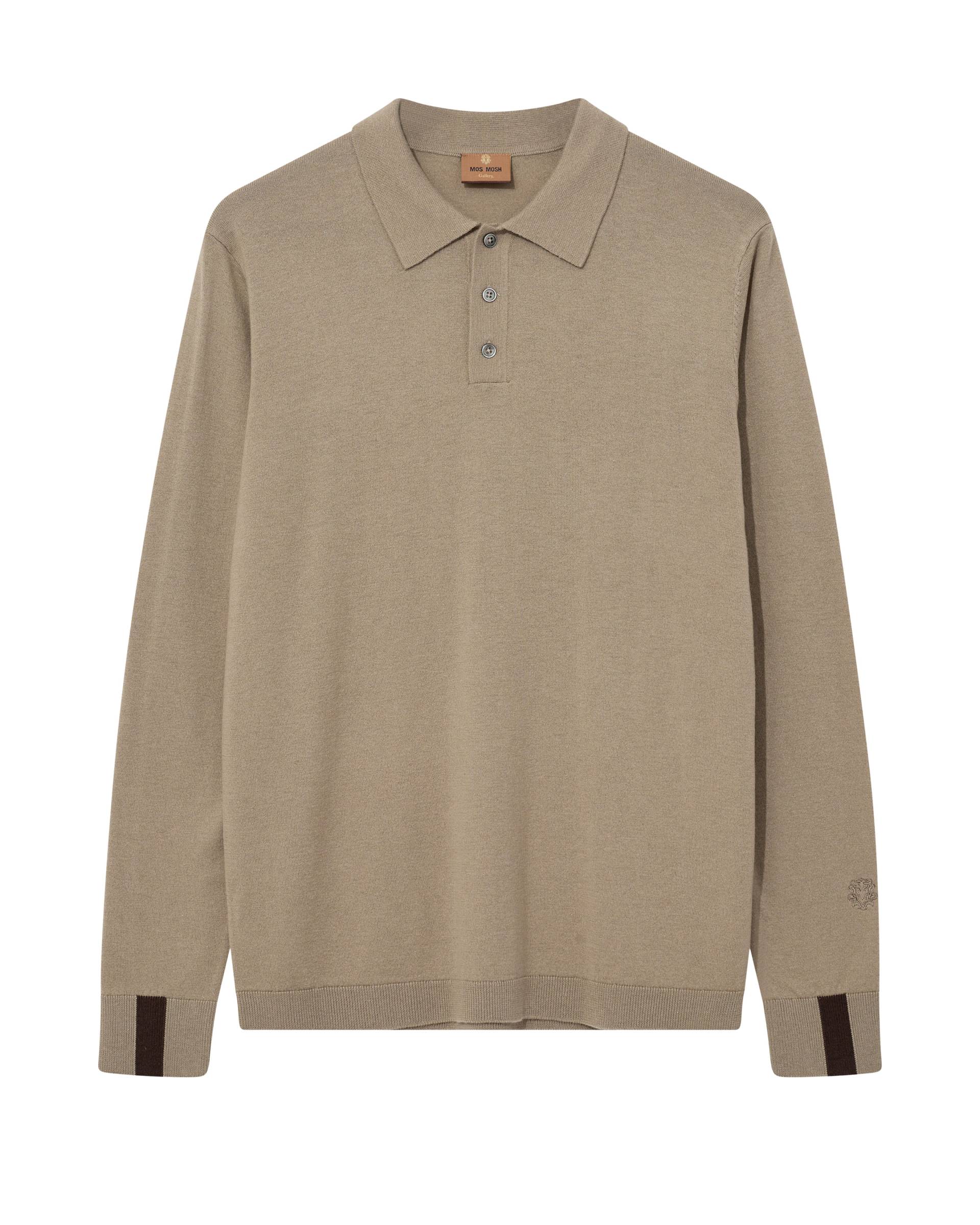 mos mosh gallery - MMGAdam Soft LS Polo Knit charcoal melange - Gr. - M von mos mosh gallery