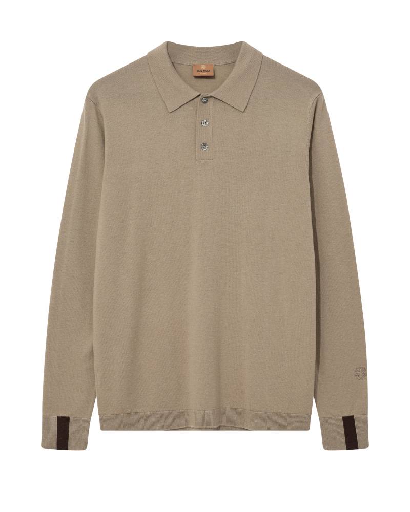 mos mosh gallery - MMGAdam Soft LS Polo Knit charcoal melange - Gr. - M von mos mosh gallery