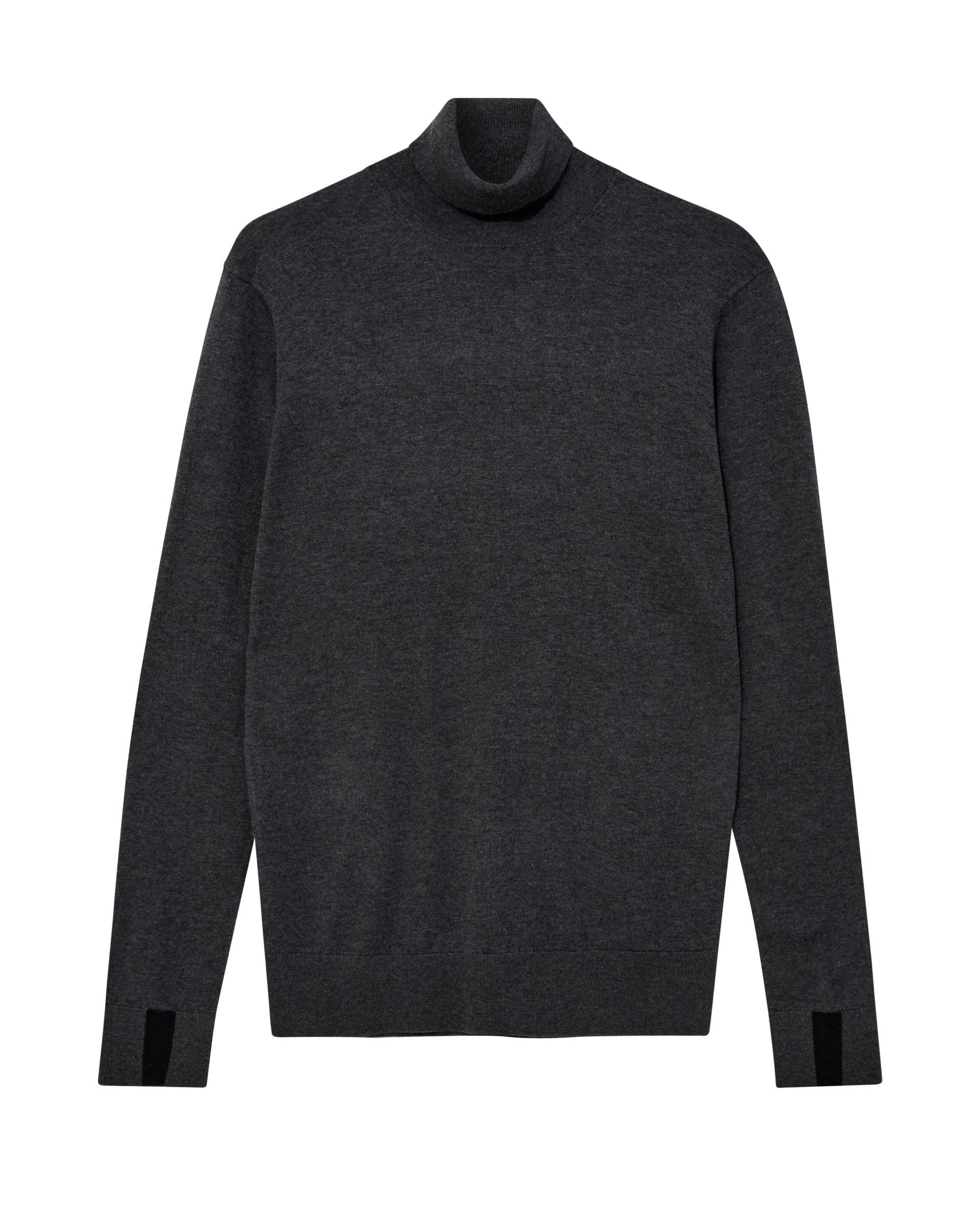 mos mosh gallery - MMGAdam Soft Roll Neck Knit charcoal melange - Gr. - XXL von mos mosh gallery