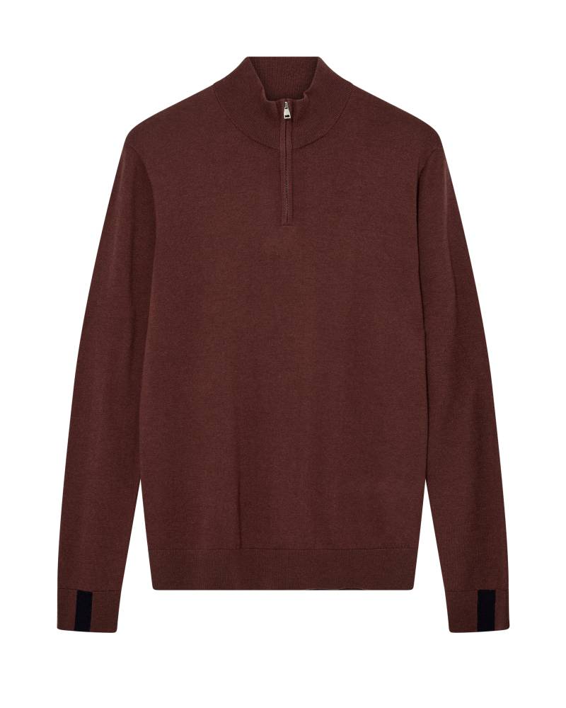 mos mosh gallery - MMGAdam Soft Zip Turtle Neck Knit bitter chocolate - Gr. - XL von mos mosh gallery