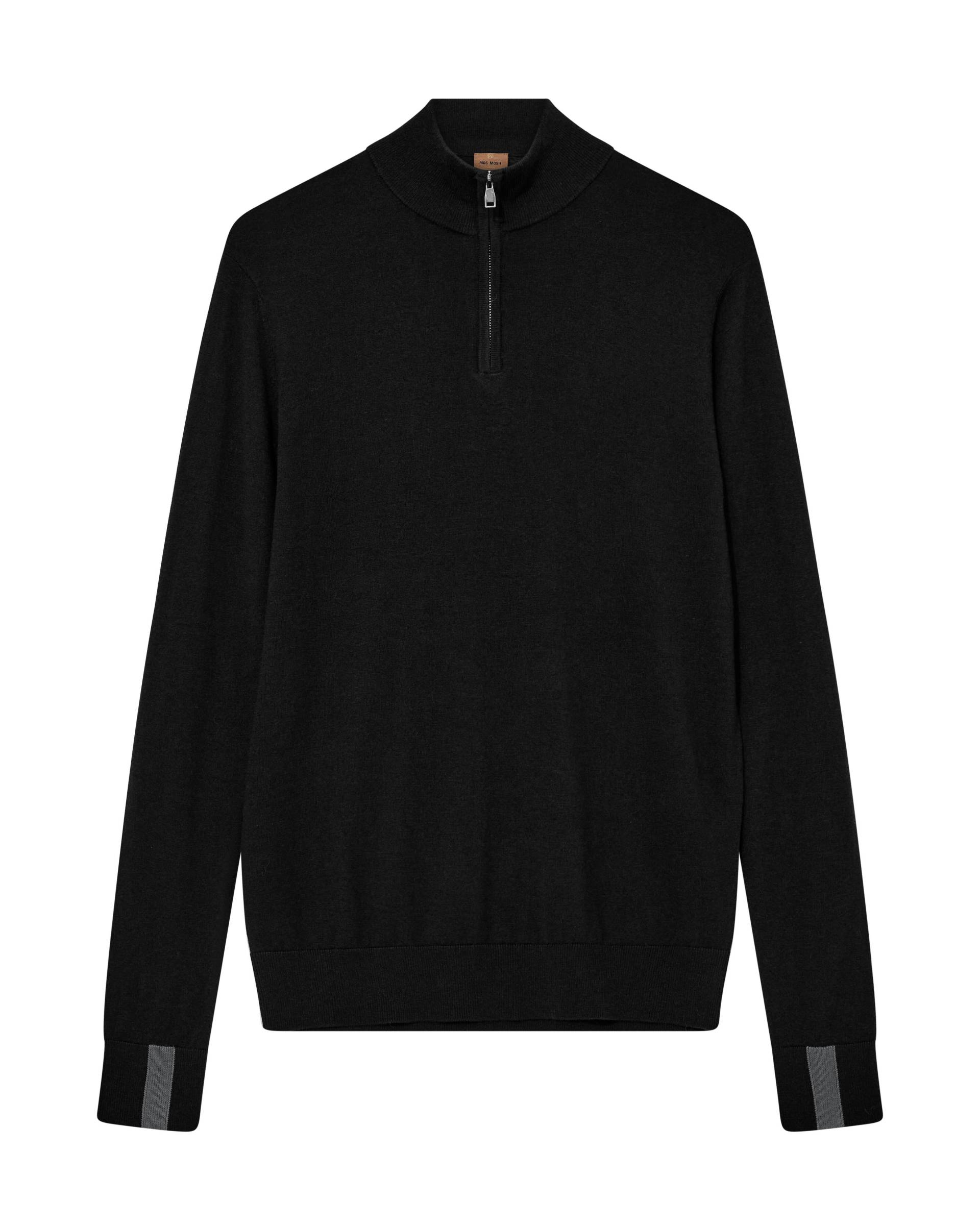mos mosh gallery - MMGAdam Soft Zip Turtle Neck Knit black - Gr. - L von mos mosh gallery