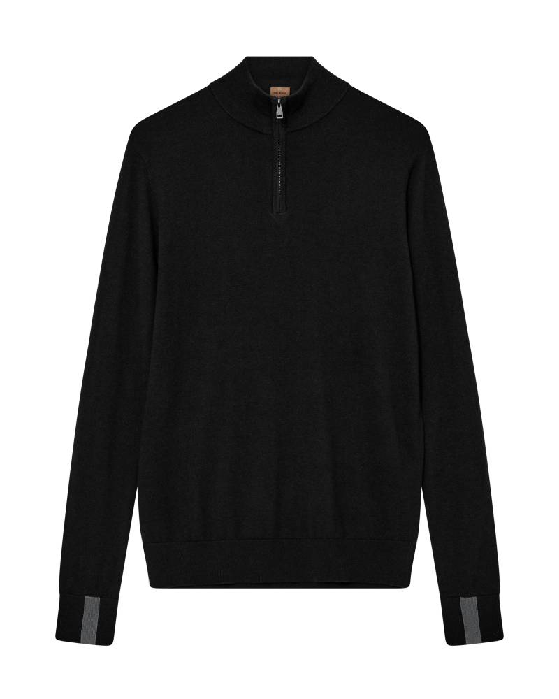 mos mosh gallery - MMGAdam Soft Zip Turtle Neck Knit black - Gr. - XXL von mos mosh gallery