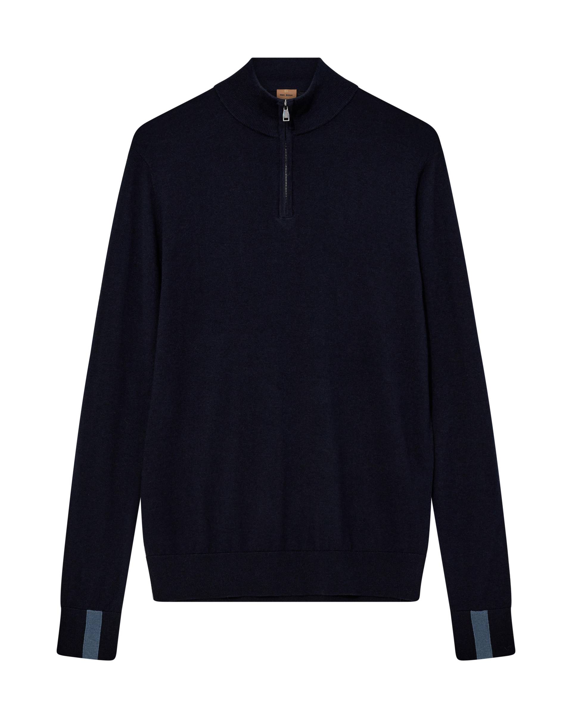 mos mosh gallery - MMGAdam Soft Zip Turtle Neck Knit navy - Gr. - M von mos mosh gallery
