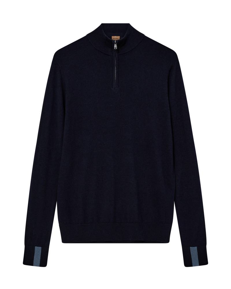 mos mosh gallery - MMGAdam Soft Zip Turtle Neck Knit navy - Gr. - XL von mos mosh gallery
