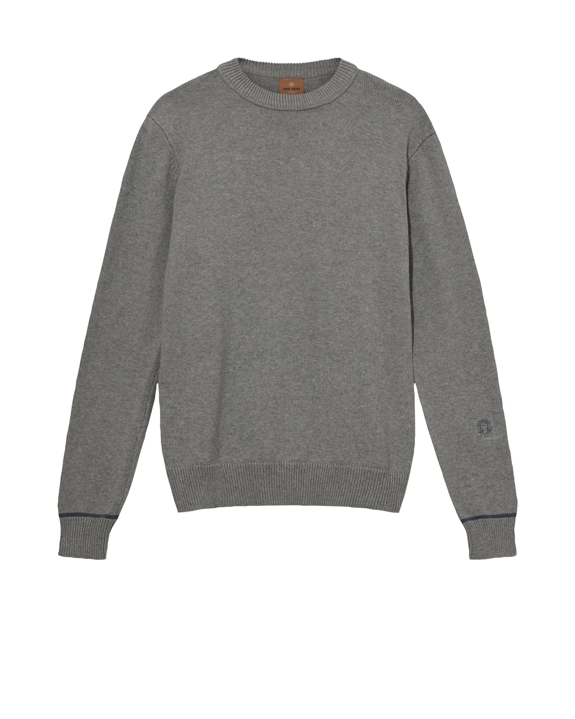 mos mosh gallery - MMGBarella Crew Knit grey melange - Gr. - M von mos mosh gallery