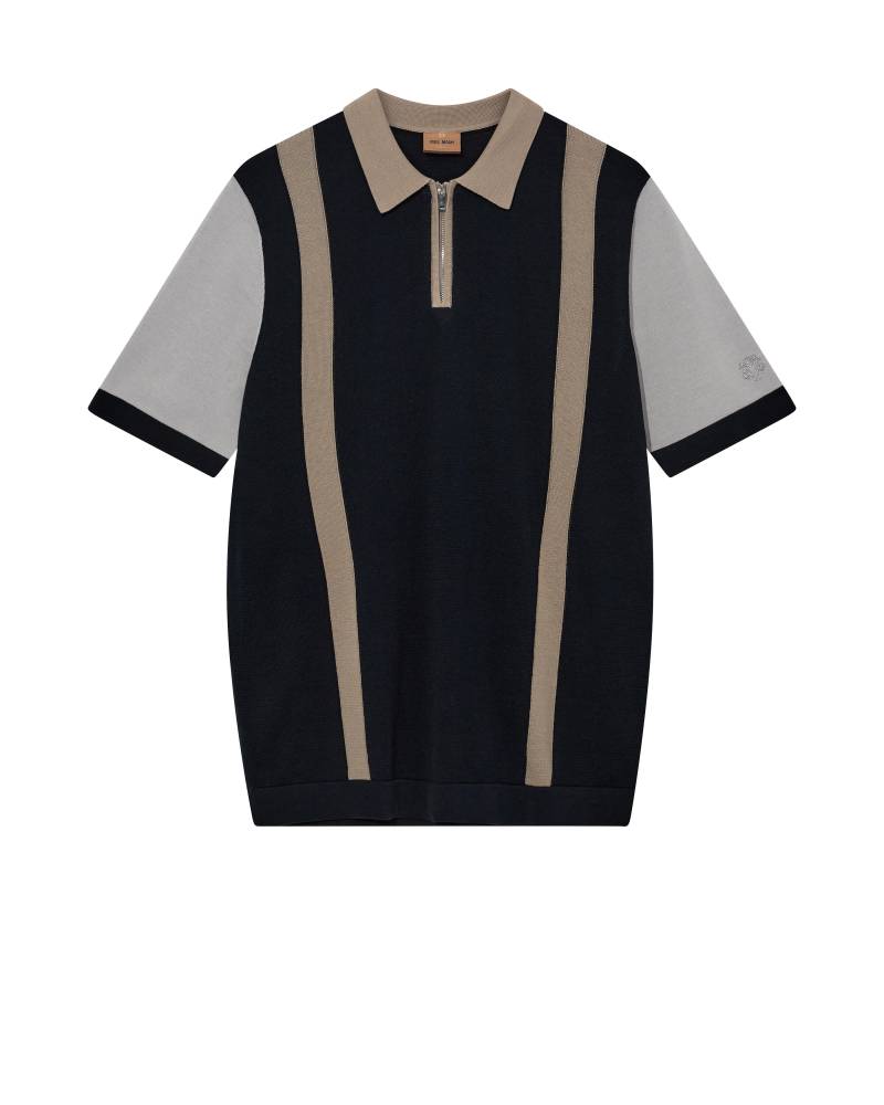 mos mosh gallery - MMGJustin Zip SS Knit Polo navy - Gr. - S von mos mosh gallery