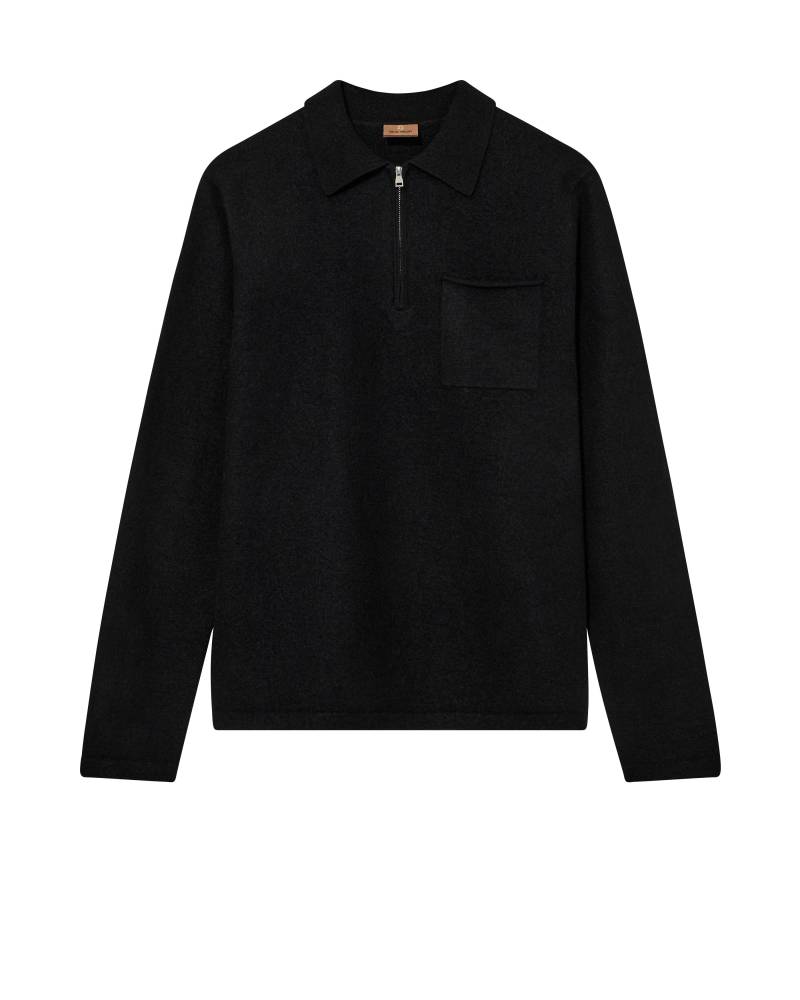 mos mosh gallery - MMGRyan Boil Zip Polo Pullover black - Gr. - XXL von mos mosh gallery