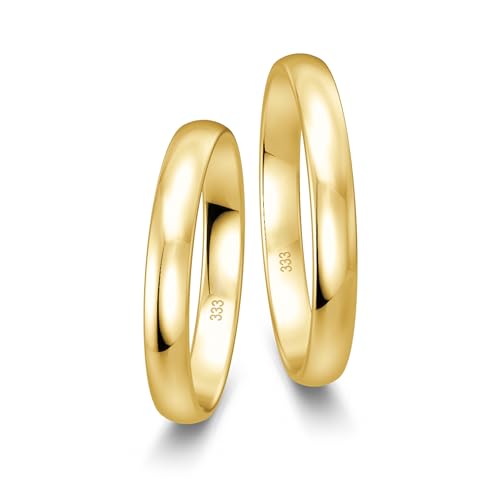 mosa & co. – Eheringe Gold 333 Paarpreis | Trauringe Gelbgold Classic poliert, massiv, 3 mm | inkl. Gravur, Schmuckbox & Echtheitszertifikat von mosa & co.