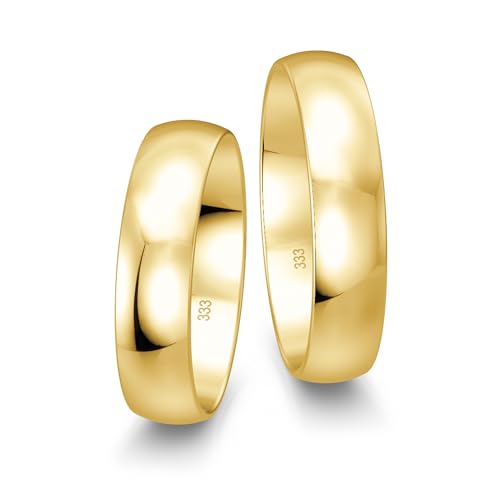 mosa & co. – Eheringe Gold 333 Paarpreis | Trauringe Gelbgold Classic poliert, massiv, 5 mm | inkl. Gravur, Schmuckbox & Echtheitszertifikat von mosa & co.