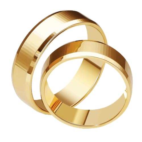 mosa & co. - Trauringe Gold 585 mit 6 mm Breite im Paarpreis für Sie und Ihn inkl. Gravur - Modell Harmony - Vollmassive Echtgold 14k Eheringe Hochzeitsringe Verlobungsringe Partnerringe von mosa & co.